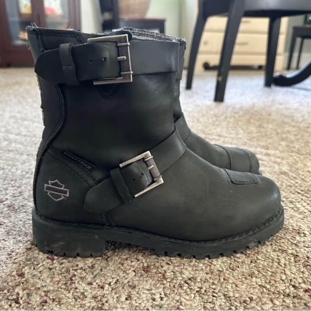 Harley-Davidson Black Buckle Boots